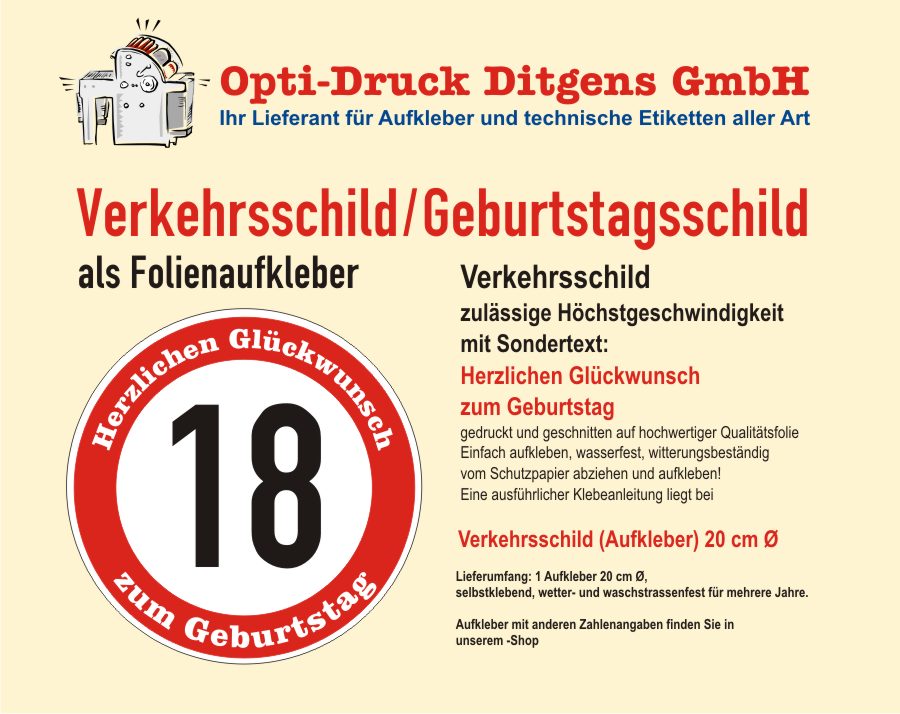 Verkehrsschild 18 Geburtstag Aufkleber Verkehrszeichen Straßenschild Birthday eBay