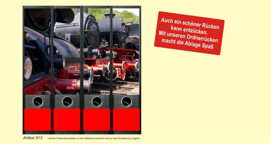 913 Eisenbahn Dampf Ordnerrücken Ordnerbeschriftung Ordner Ordneretiketten Nr
