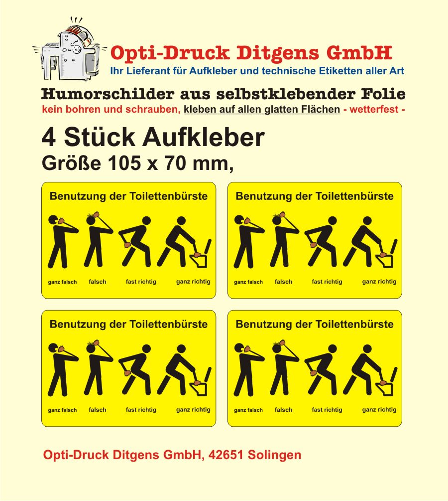 4 x Klobürste benutzen Toiletten WC Aufkleber Humor Sticker Nr. 4024 eBay